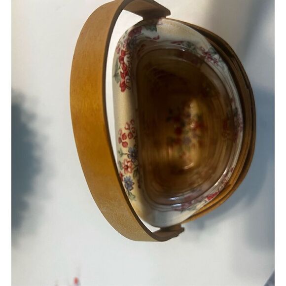 Longaberger Basket 2001 Sweetheart Red Love Notes Fabric Plastic Lined Charm - Picture 6 of 11